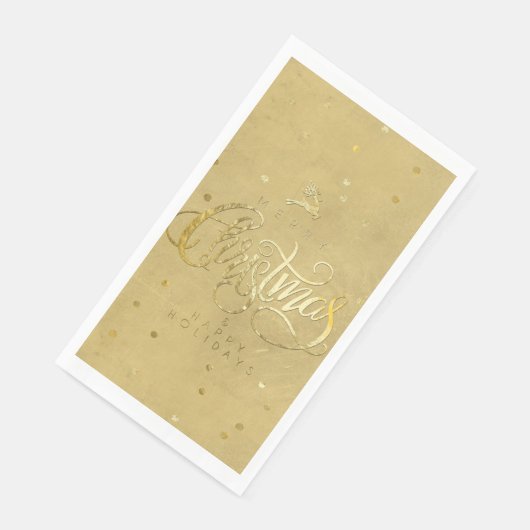 Elegante gouden rendier gouden letters Kerstmis Servet (Hoek)