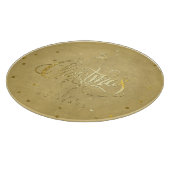 Elegante gouden rendier gouden letters Kerstmis Snijplank (Hoek)