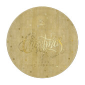 Elegante gouden rendier gouden letters Kerstmis Snijplank (Voorkant)