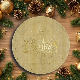 Elegante gouden rendier gouden letters Kerstmis Snijplank