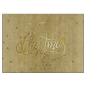 Elegante gouden rendier gouden letters Kerstmis Snijplank (Voorkant)