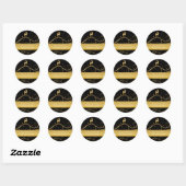 Elegante gouden rendieren Kerstmis Ronde Sticker (Vel)