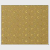Elegante gouden rendieren mosterd kerstvakantie cadeaupapier (Vlak)