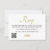 Elegante gouden ringen bruiloft QR-code RSVP (Voorkant)