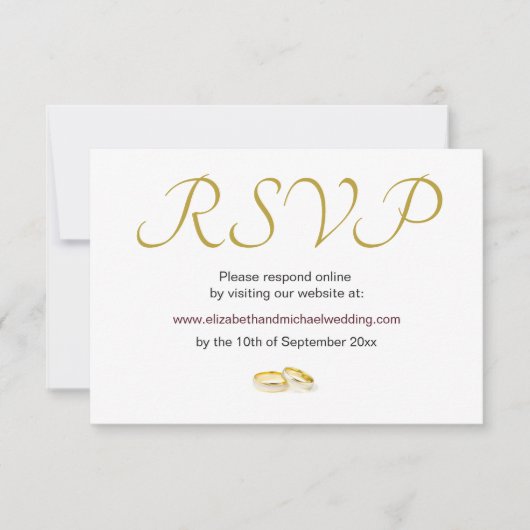 Elegante gouden ringen bruiloft RSVP (Voorkant)