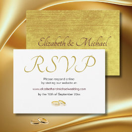 Elegante gouden ringen bruiloft RSVP Kaartje