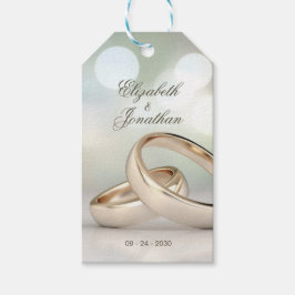 Elegante gouden ringen Eenvoudige bruiloft Cadeaulabel