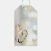 Elegante gouden ringen Eenvoudige bruiloft Cadeaulabel (Achterkant)