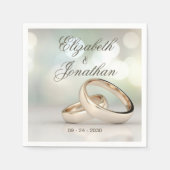 Elegante gouden ringen Eenvoudige bruiloft Servet (Voorkant)