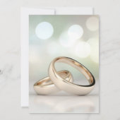 Elegante gouden ringen eenvoudige bruiloft uitnodi kaart (Achterkant)