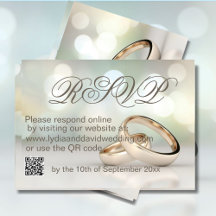 Elegante gouden ringen foto bruiloft RSVP