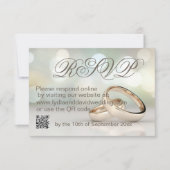 Elegante gouden ringen foto bruiloft RSVP (Voorkant)