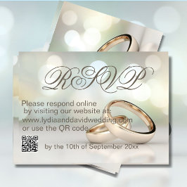Elegante gouden ringen foto bruiloft RSVP Kaartje