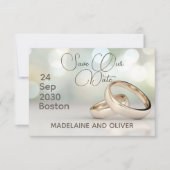 Elegante gouden ringen Fotobruiloft Bewaar de datu RSVP Kaartje (Voorkant)