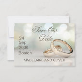 Elegante gouden ringen Fotobruiloft Bewaar de datu RSVP Kaartje (Voorkant)
