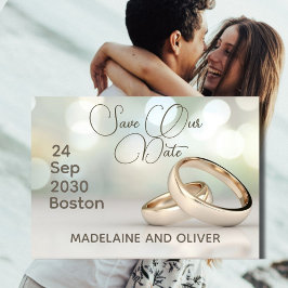 Elegante gouden ringen Fotobruiloft Bewaar de datu RSVP Kaartje