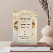 Elegante gouden ringen Save the Date