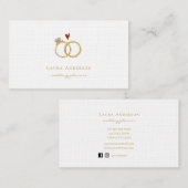Elegante gouden ringen Wedding Planner Visitekaartje (Voorkant / Achterkant)