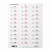 Elegante gouden rode kersttypografie etiket (Full Sheet)