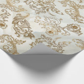 Elegante  Gouden Rollen op Faux Marble Cadeaupapier (Hoek)