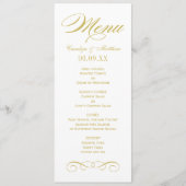 Elegante gouden rolwerk huwelijksmonogram menu (Voorkant)