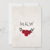 Elegante gouden romantische rode rozen bruiloft save the date (Achterkant)