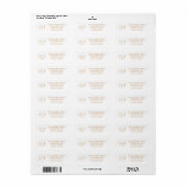 Elegante Gouden Roos Moderne Monogram Terugkeer Ad Etiket (Full Sheet)