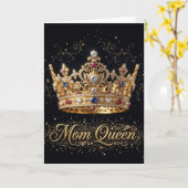 Elegante Gouden Roos Moederdag Luxe Kaart (Gele Bloem)
