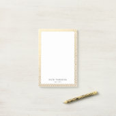 Elegante gouden roosterrand post-it® notes (Op bureau)