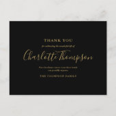 Elegante gouden rouwherdenking bedankkaart feestdagenkaart (Voorkant)