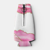 Elegante gouden roze agaat steen bruiloft gast gun flesjeskoeler (Achterkant)