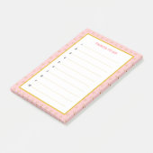 Elegante Gouden & Roze Bewerkbare Takenlijst Post- Post-it® Notes (Schuin)