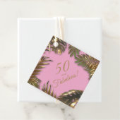 Elegante gouden roze foto 50 fantastische verjaard bedankjes labels (In situ)