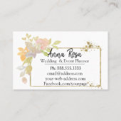 ** Elegante gouden roze lavendel Waterverf Visitekaartje (Achterkant)