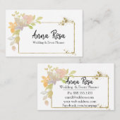 ** Elegante gouden roze lavendel Waterverf Visitekaartje (Voorkant / Achterkant)