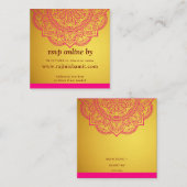 Elegante Gouden Roze Mandala & Indiase Trouw-RSVP Informatiekaartje (Voorkant / Achterkant)
