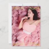 Elegante Gouden & Roze Sweet 16 Kroon Verjaardagsf Kaart (Achterkant)