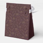 Elegante Gouden Rozen Chocolade Bruine Bruiloft Bedankdoosjes (Achterkant)