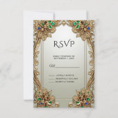 Elegante gouden  RSVP-kaart RSVP Kaartje (Voorkant)