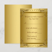 Elegante gouden RSVP Kaartje (Voorkant / Achterkant)