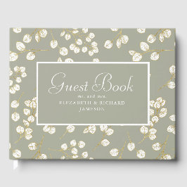 Elegante gouden salie groen groen Eucalyptus blade Gastenboek