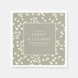 Elegante gouden salie groen groen Eucalyptus blade Servet