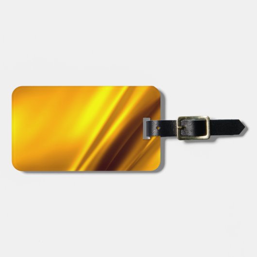 Elegante gouden satijn nep textuur uitzicht bagagelabel (Voorkant horizontaal)