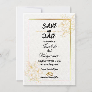 Elegante gouden Save The Date kaart