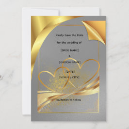 Elegante gouden save the date kaart | Luxe bruilof