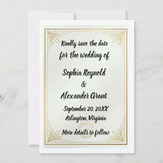 Elegante Gouden Save the Date Minimalistische Trou