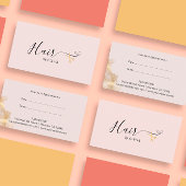 Elegante gouden schaar Haarstylist Blush Roze Haar Afsprakenkaartje