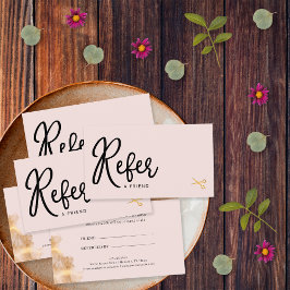 Elegante gouden schaar Haarstylist Salon Blush Roz Aanbevelingskaartje