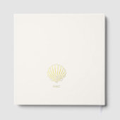 Elegante Gouden Schelp Bruiloft Gastenboek (Achterkant)