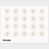 Elegante gouden schelp namen initialen bruiloft ronde sticker (Vel)